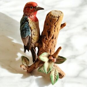 Vyg UCCI Collectible Figurine Bird Wood Pecker Porcelain